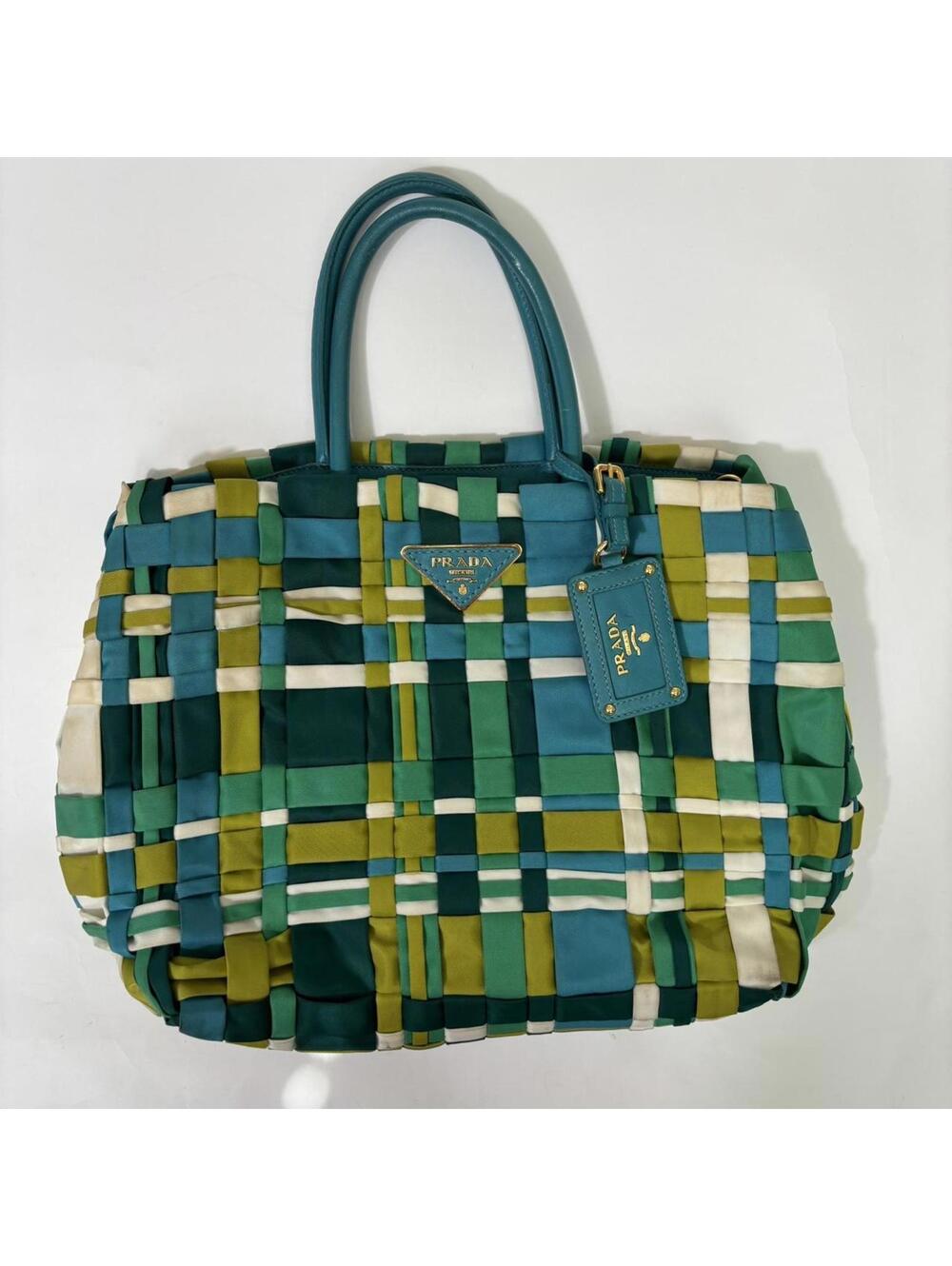 Prada woven tessuto handbag